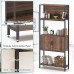 5-Tier Bookshelf with Doors, Rustic Wood Industrial Bookcase for Home, Living Room, Bedroom, Office (Walnut Brown) - HSH01106TG  